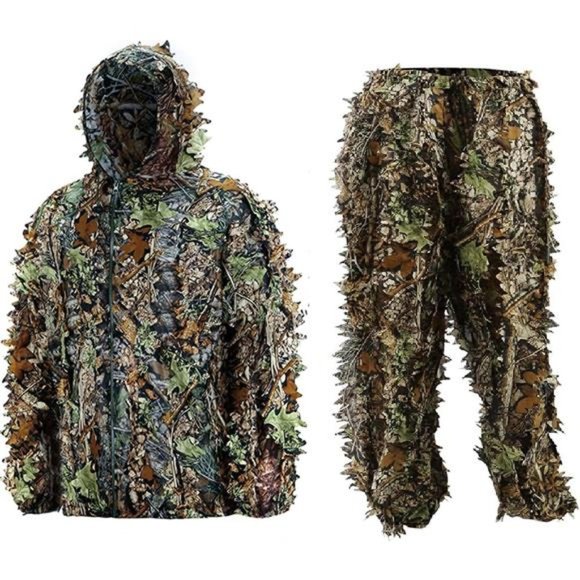 Leafy Hunting Suit 3D Lightweight Hooded Camouflage Ghillie Breathable XXL - Picture 1 of 6